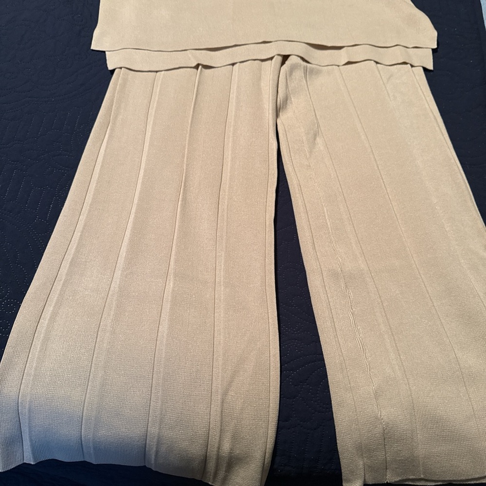 SHEIN Beige Flare Pants